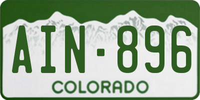 CO license plate AIN896