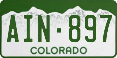 CO license plate AIN897