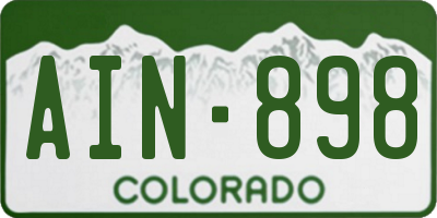 CO license plate AIN898