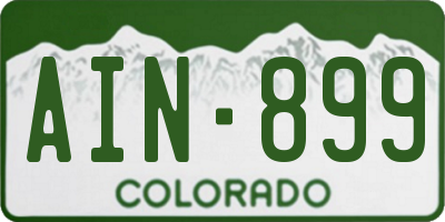 CO license plate AIN899