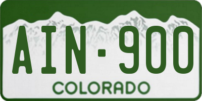 CO license plate AIN900