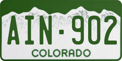 CO license plate AIN902