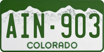 CO license plate AIN903
