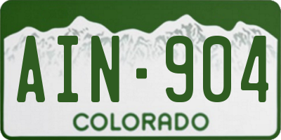 CO license plate AIN904
