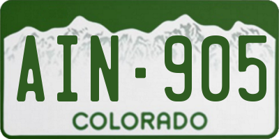 CO license plate AIN905