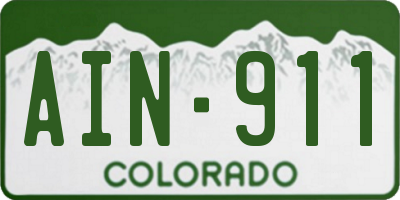 CO license plate AIN911