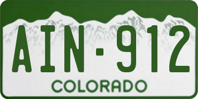 CO license plate AIN912