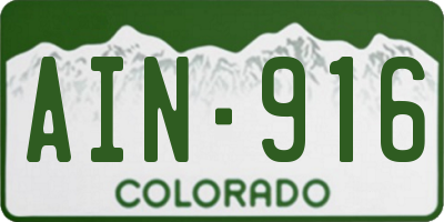 CO license plate AIN916