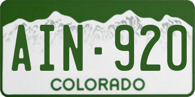 CO license plate AIN920
