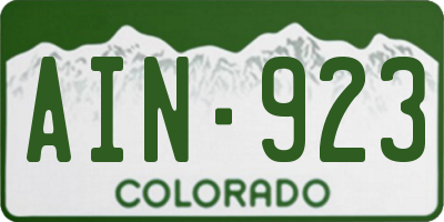 CO license plate AIN923