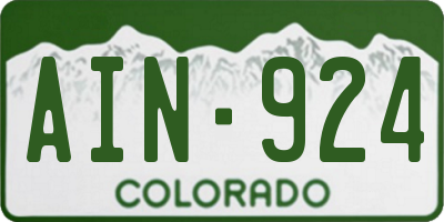 CO license plate AIN924