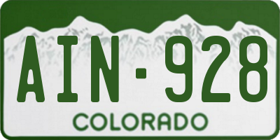 CO license plate AIN928