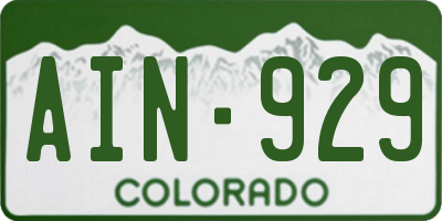CO license plate AIN929