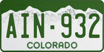 CO license plate AIN932