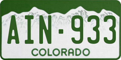 CO license plate AIN933