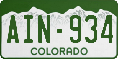 CO license plate AIN934
