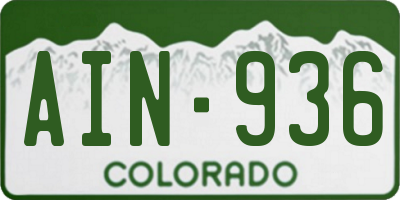 CO license plate AIN936