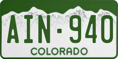 CO license plate AIN940