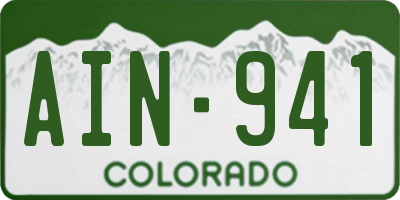CO license plate AIN941