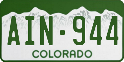 CO license plate AIN944
