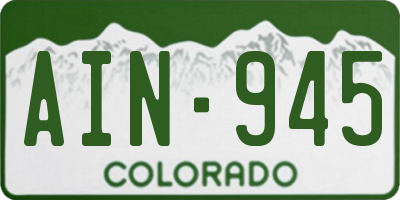 CO license plate AIN945