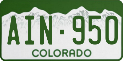 CO license plate AIN950
