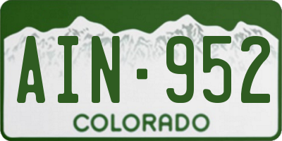 CO license plate AIN952