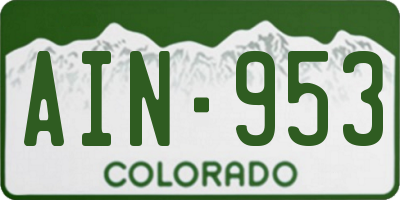 CO license plate AIN953