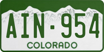 CO license plate AIN954
