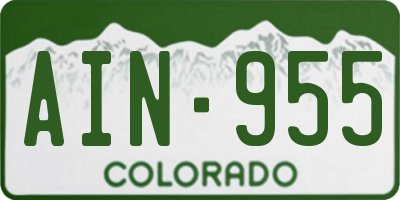 CO license plate AIN955