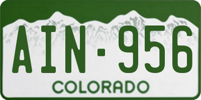 CO license plate AIN956