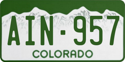 CO license plate AIN957