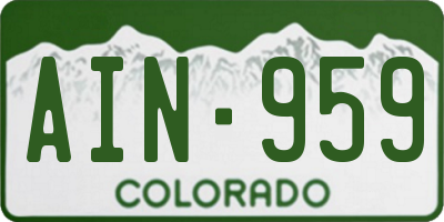 CO license plate AIN959