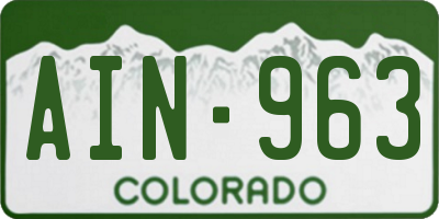 CO license plate AIN963