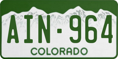 CO license plate AIN964