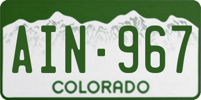 CO license plate AIN967