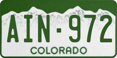 CO license plate AIN972