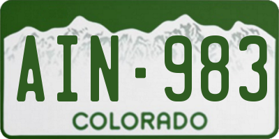 CO license plate AIN983