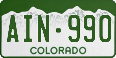 CO license plate AIN990
