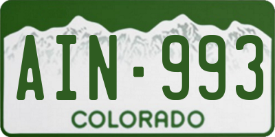 CO license plate AIN993