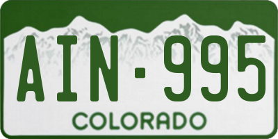 CO license plate AIN995