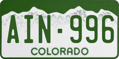 CO license plate AIN996