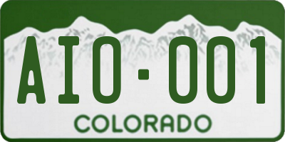 CO license plate AIO001