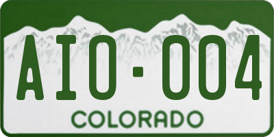 CO license plate AIO004