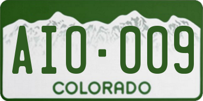 CO license plate AIO009