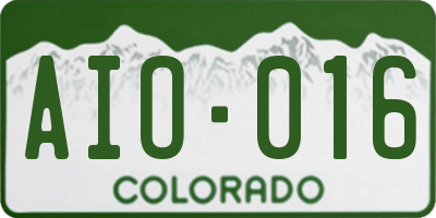 CO license plate AIO016