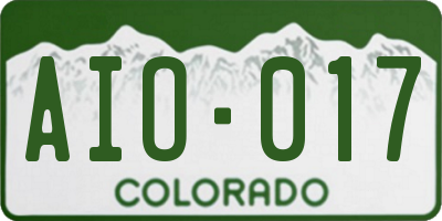 CO license plate AIO017