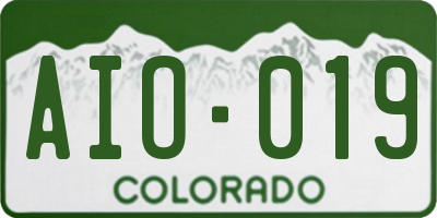 CO license plate AIO019