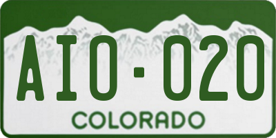 CO license plate AIO020