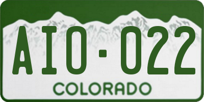 CO license plate AIO022